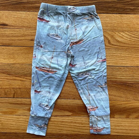 Posh Peanut Skip Blue Sailboat Classic Pajama Set Size 18-24 Month - Picture 11 of 13